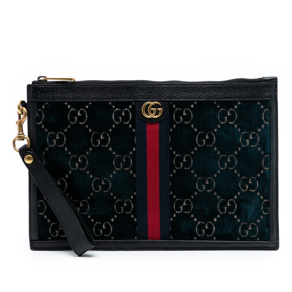 Gucci Handbags - Pre-Loved Gucci GG Velvet Ophidia Clutch